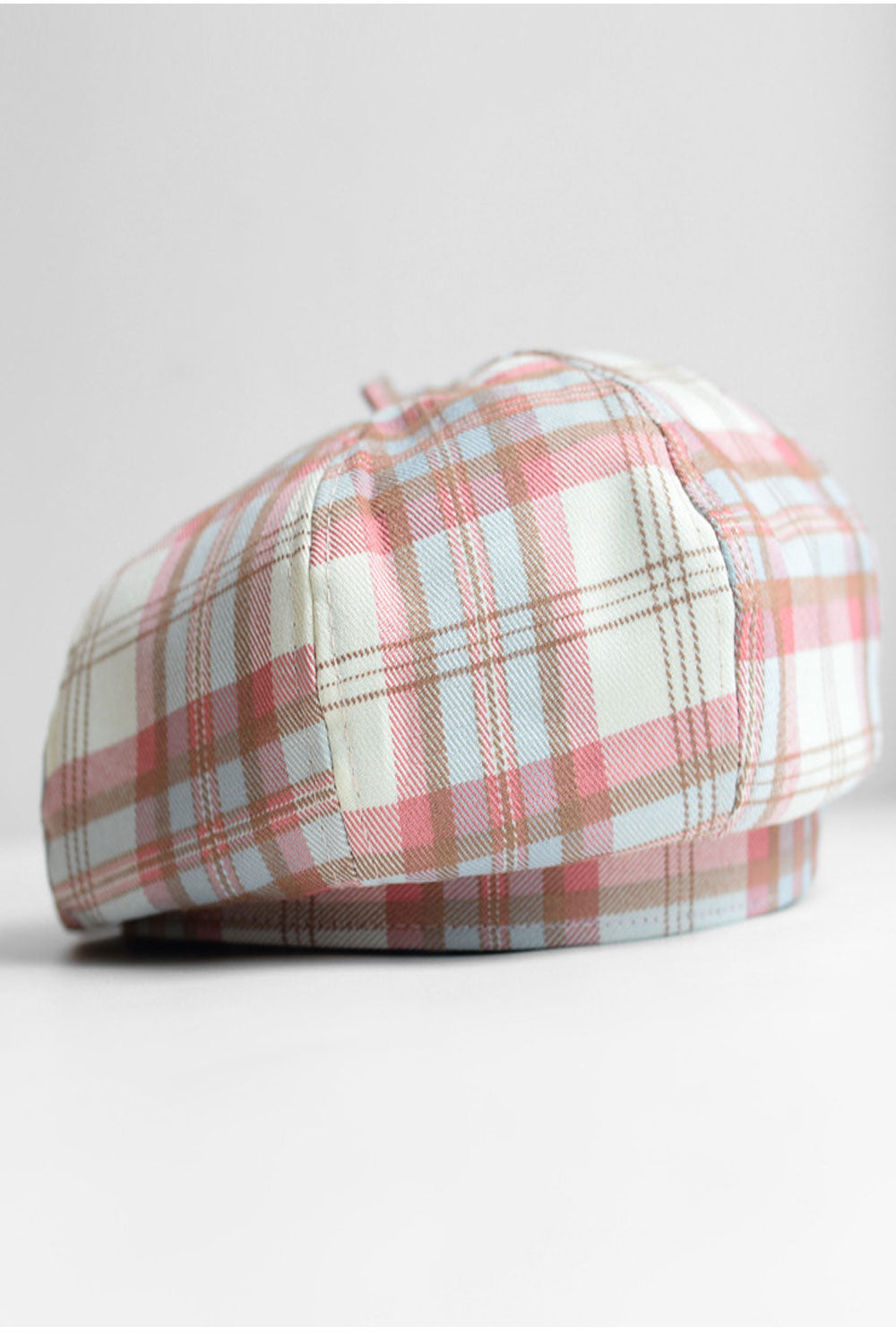 Women Plaid Pumpkin Shape Head Protection Beret Hat