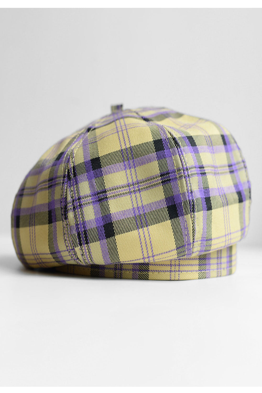 Women Plaid Pumpkin Shape Head Protection Beret Hat