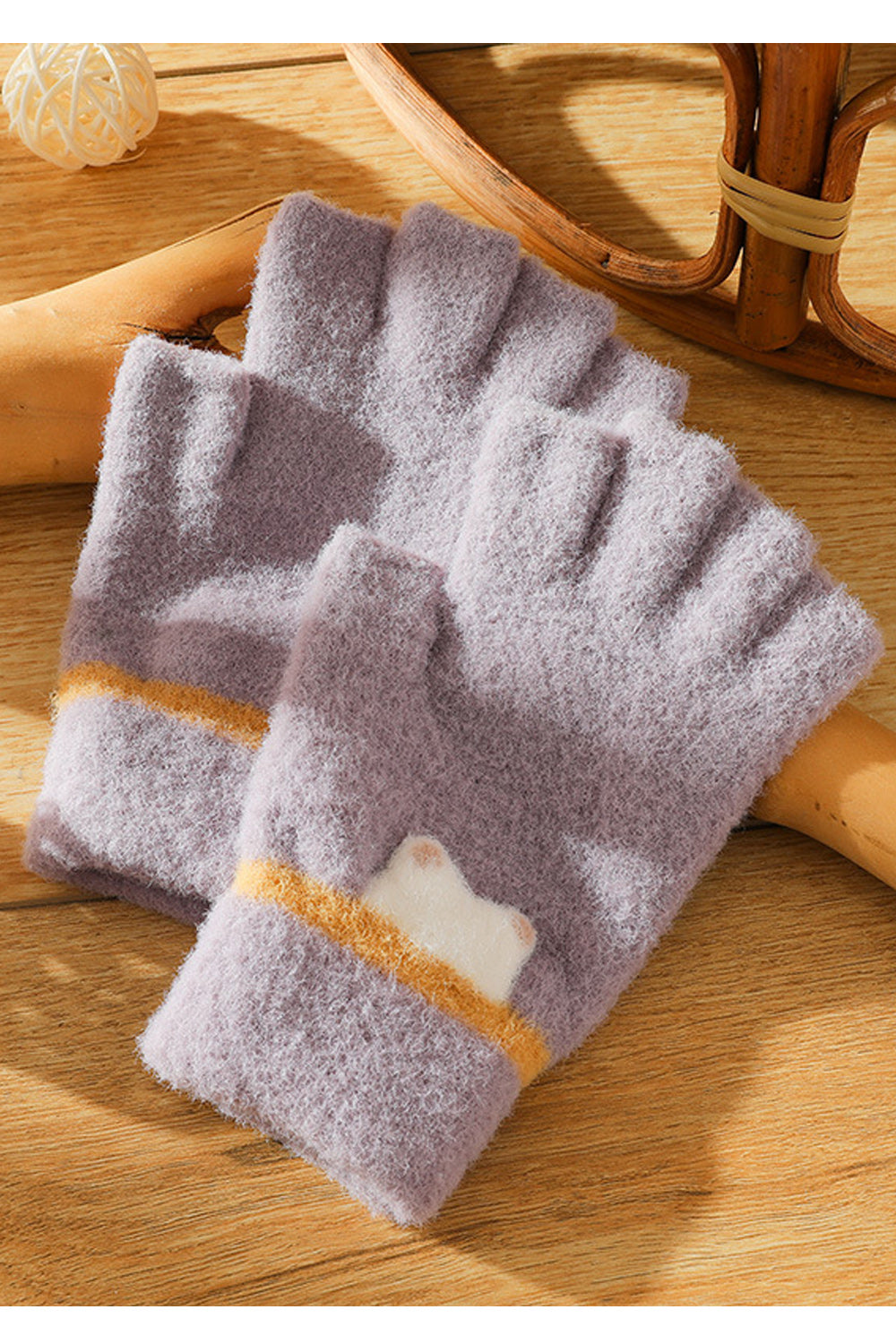 Women Half Finger Styled Soft Comfortable Knitted Gloves