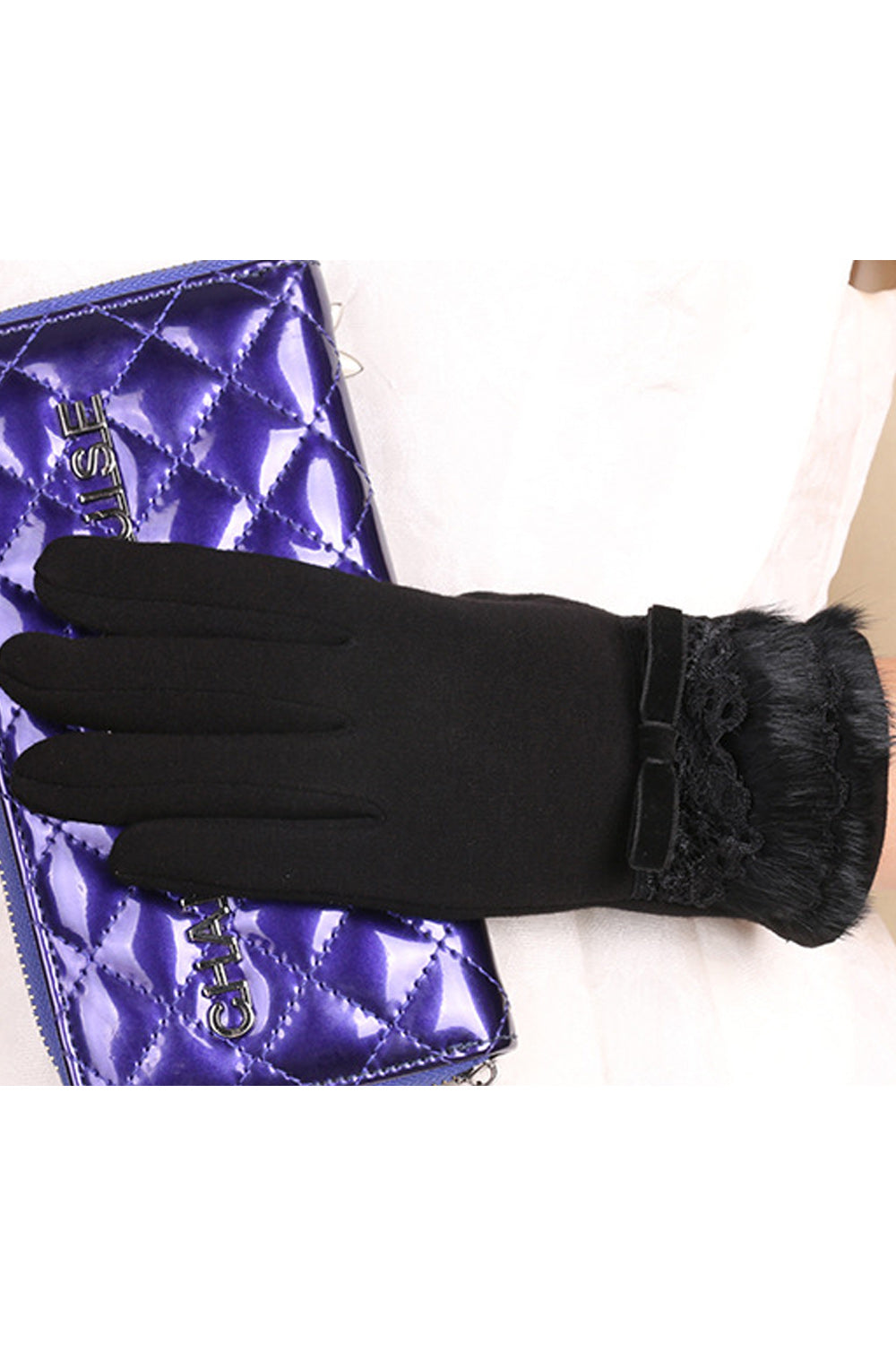 Women Solid Pattern Magnificent Styled Warm Casual Knitted Gloves