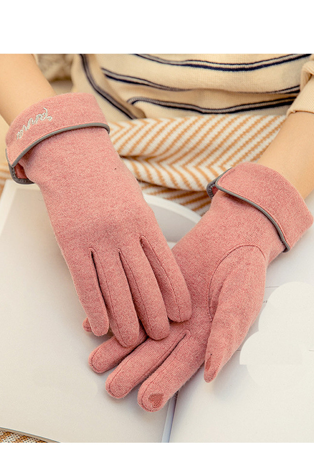 Women Cozy Soft Winter Casual Solid Colored Lovely Knitted Gloves