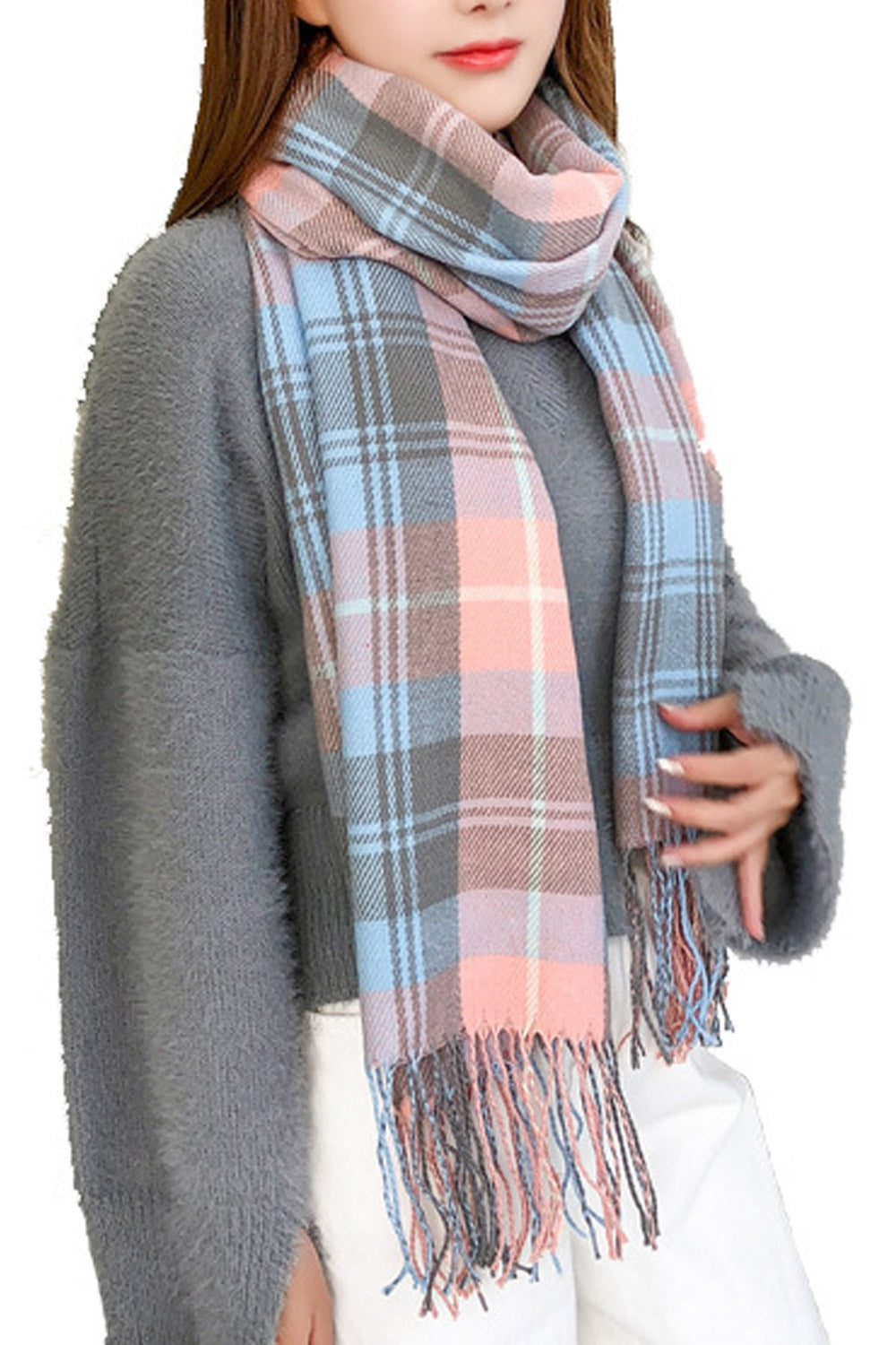 Women Lovely Tassel Decorated Beautiful Cashmere Warm Muffler