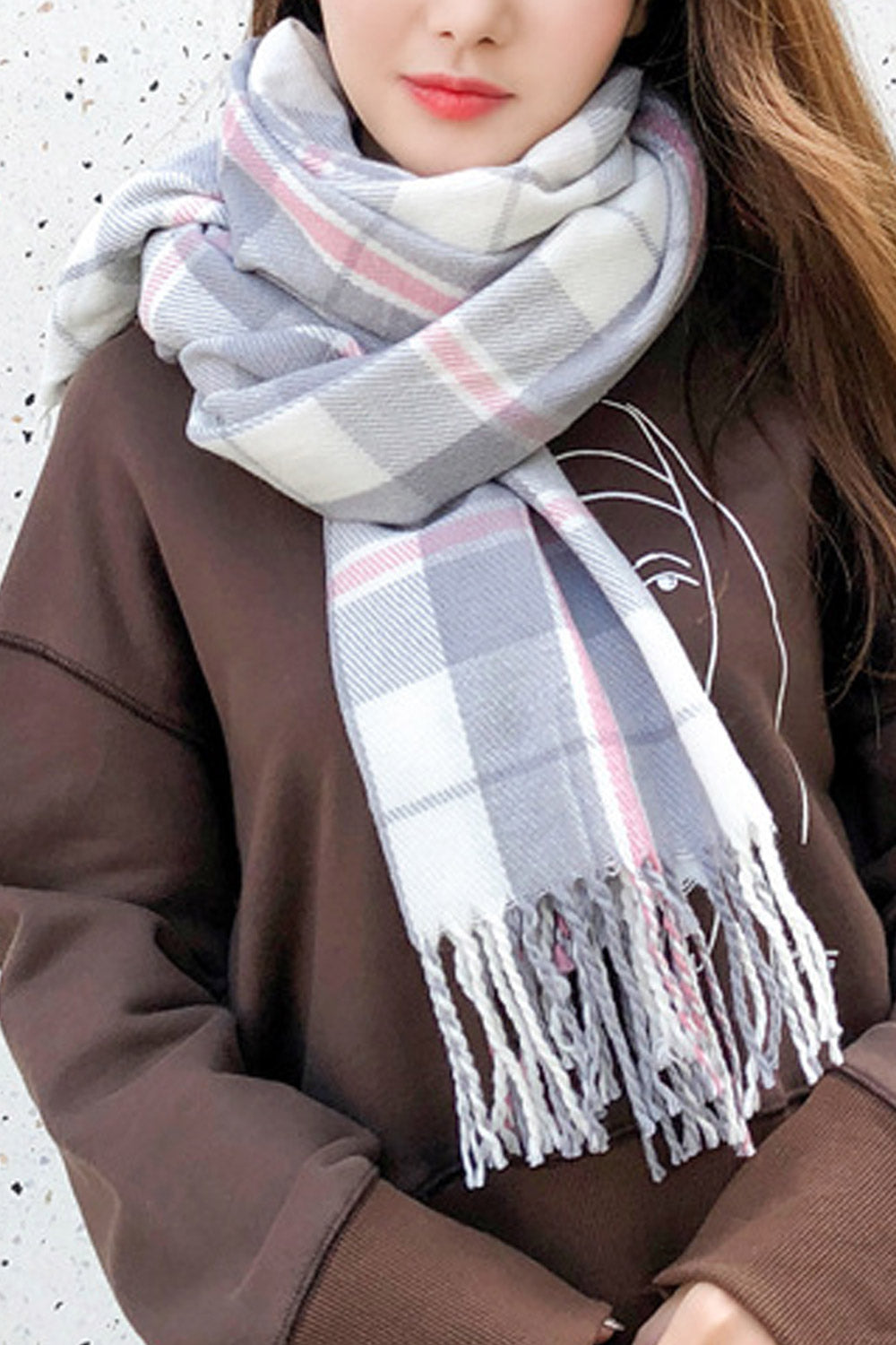 Women Lovely Tassel Decorated Beautiful Cashmere Warm Muffler