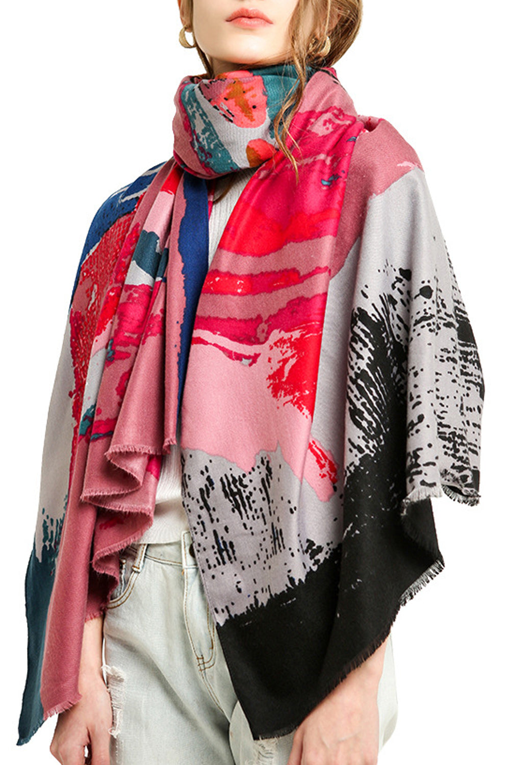 Women Beautiful Printed Pattern Long Comfortable Soft Muffler