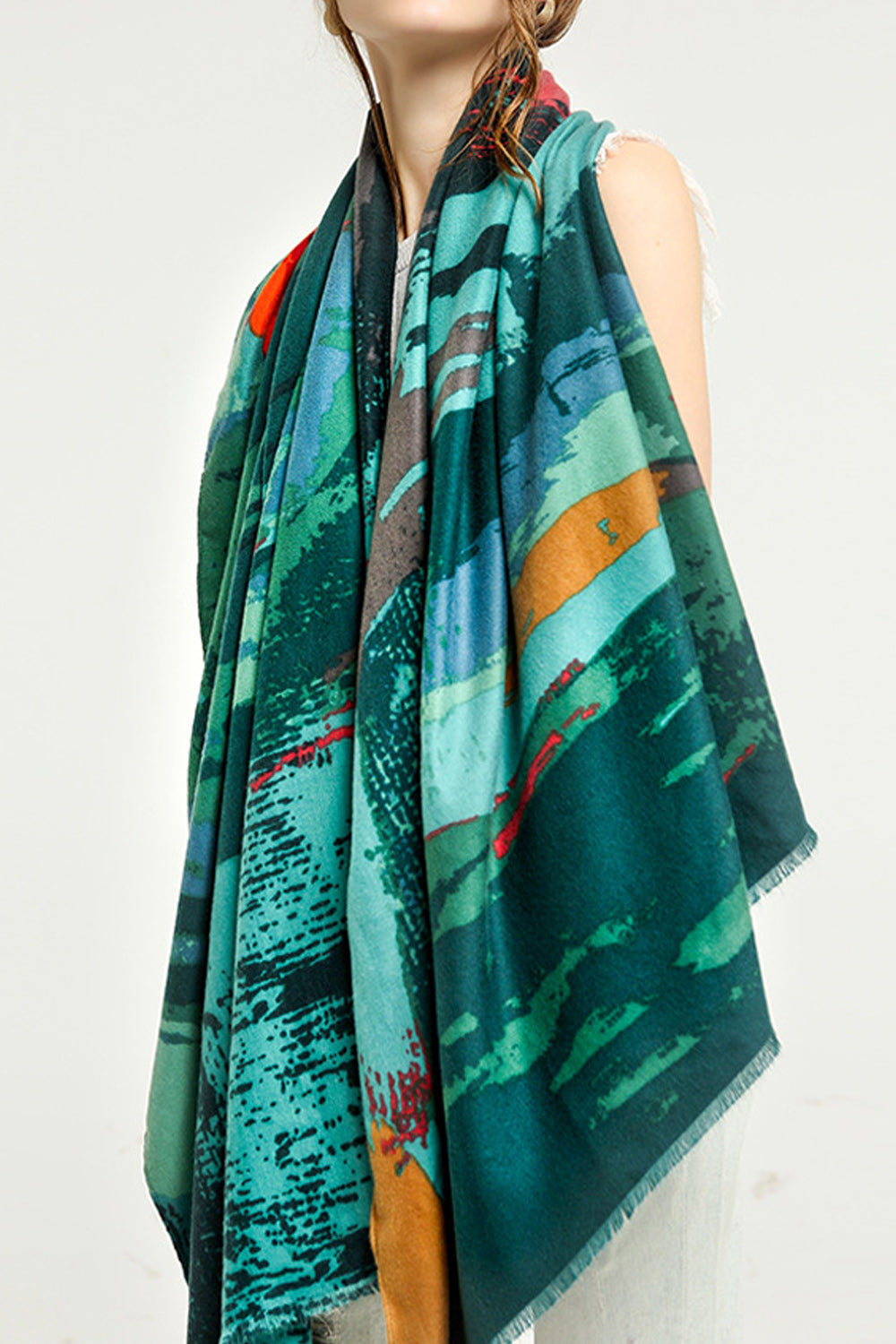 Women Beautiful Printed Pattern Long Comfortable Soft Muffler
