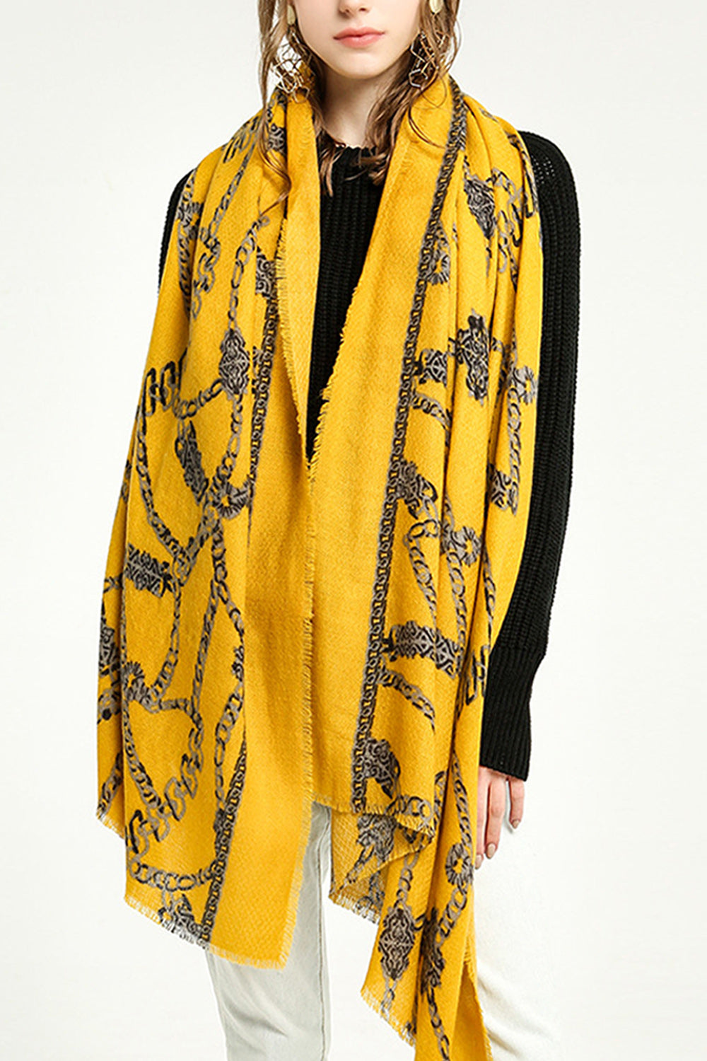 Women Casual Fashionable Warm Lovely Printed Style Muffler