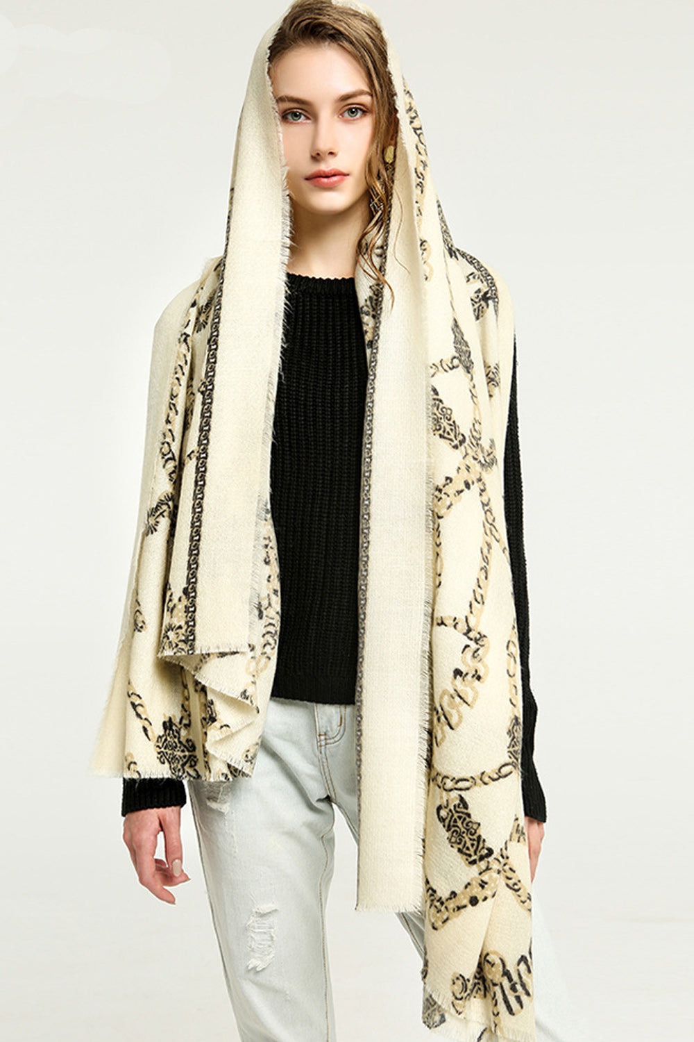 Women Casual Fashionable Warm Lovely Printed Style Muffler