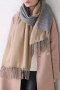 Women Thick Long Solid Colored Trendy Tassel Hem Warm Muffler