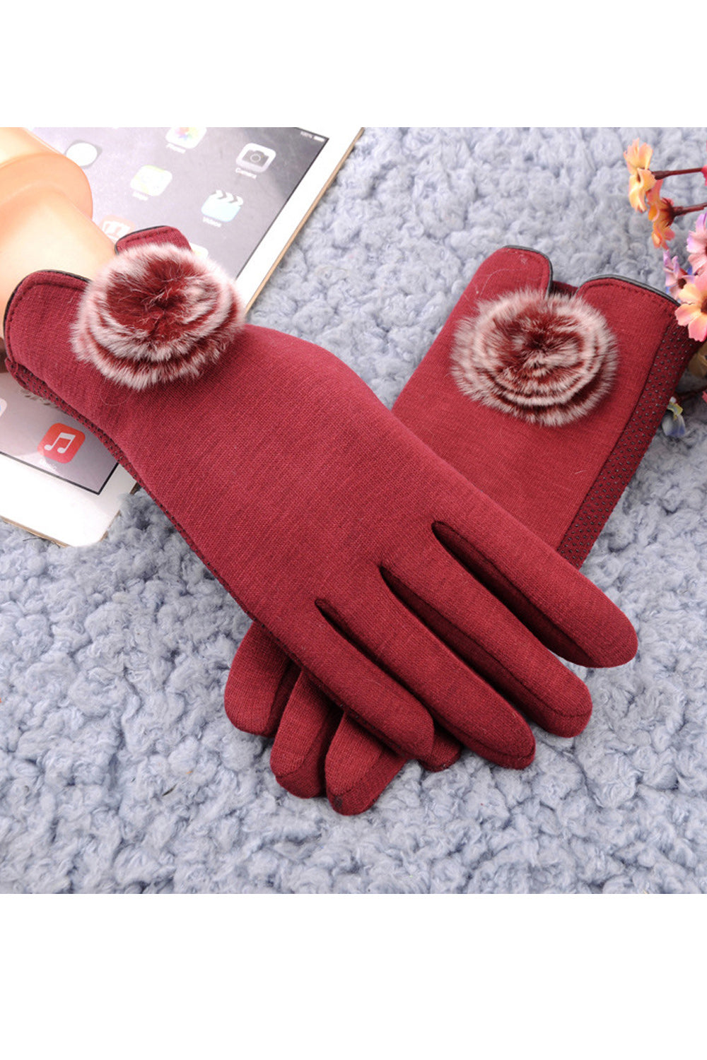 Women Magnificent Soft Classy Solid Pattern Warm Winter Knitted Gloves