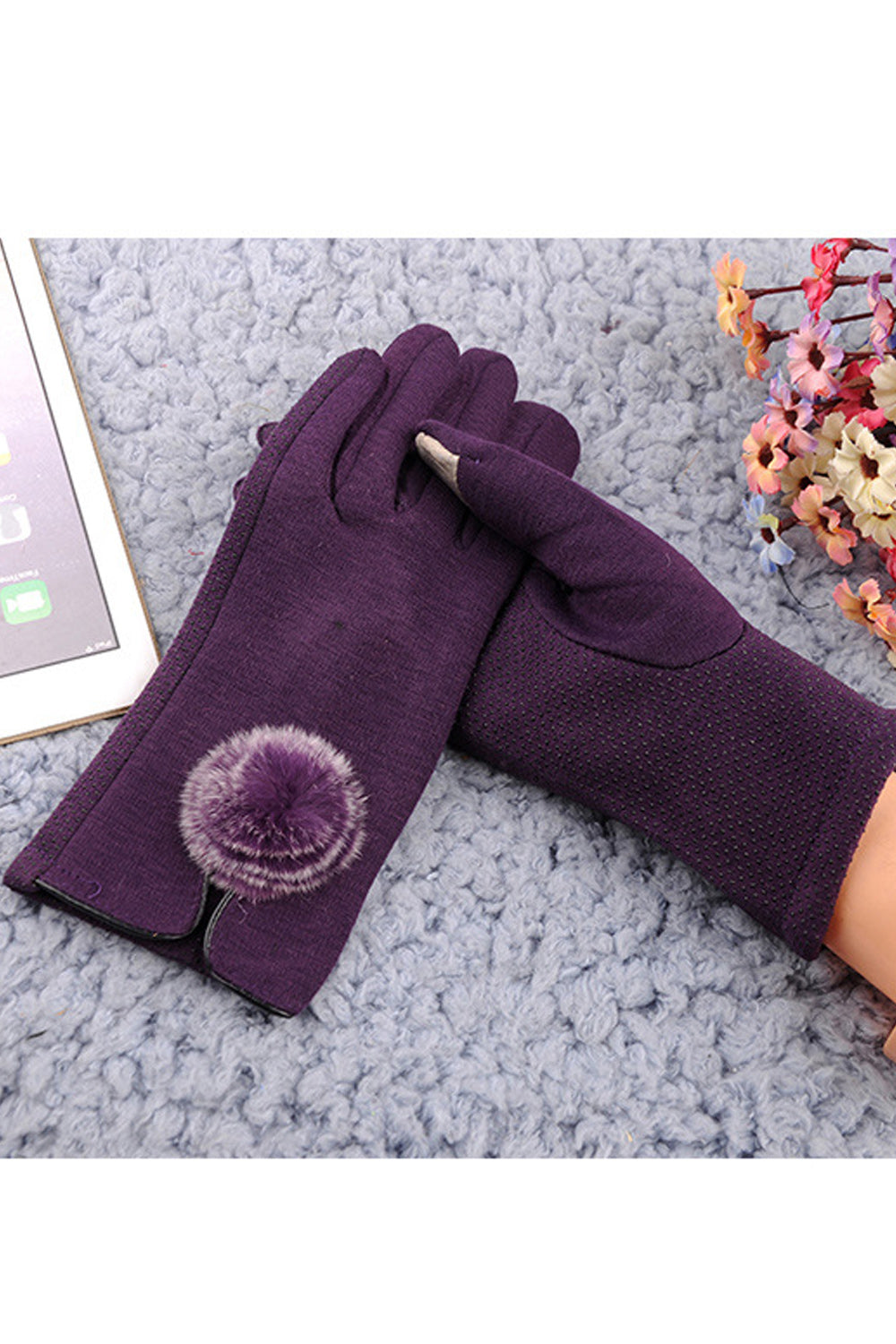 Women Magnificent Soft Classy Solid Pattern Warm Winter Knitted Gloves