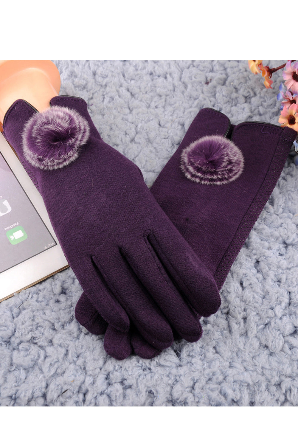 Women Magnificent Soft Classy Solid Pattern Warm Winter Knitted Gloves