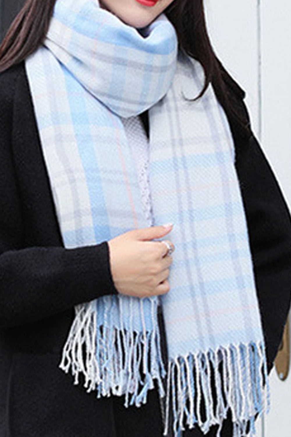Women Pretty Plaid Pattern Casual Winter Muffler