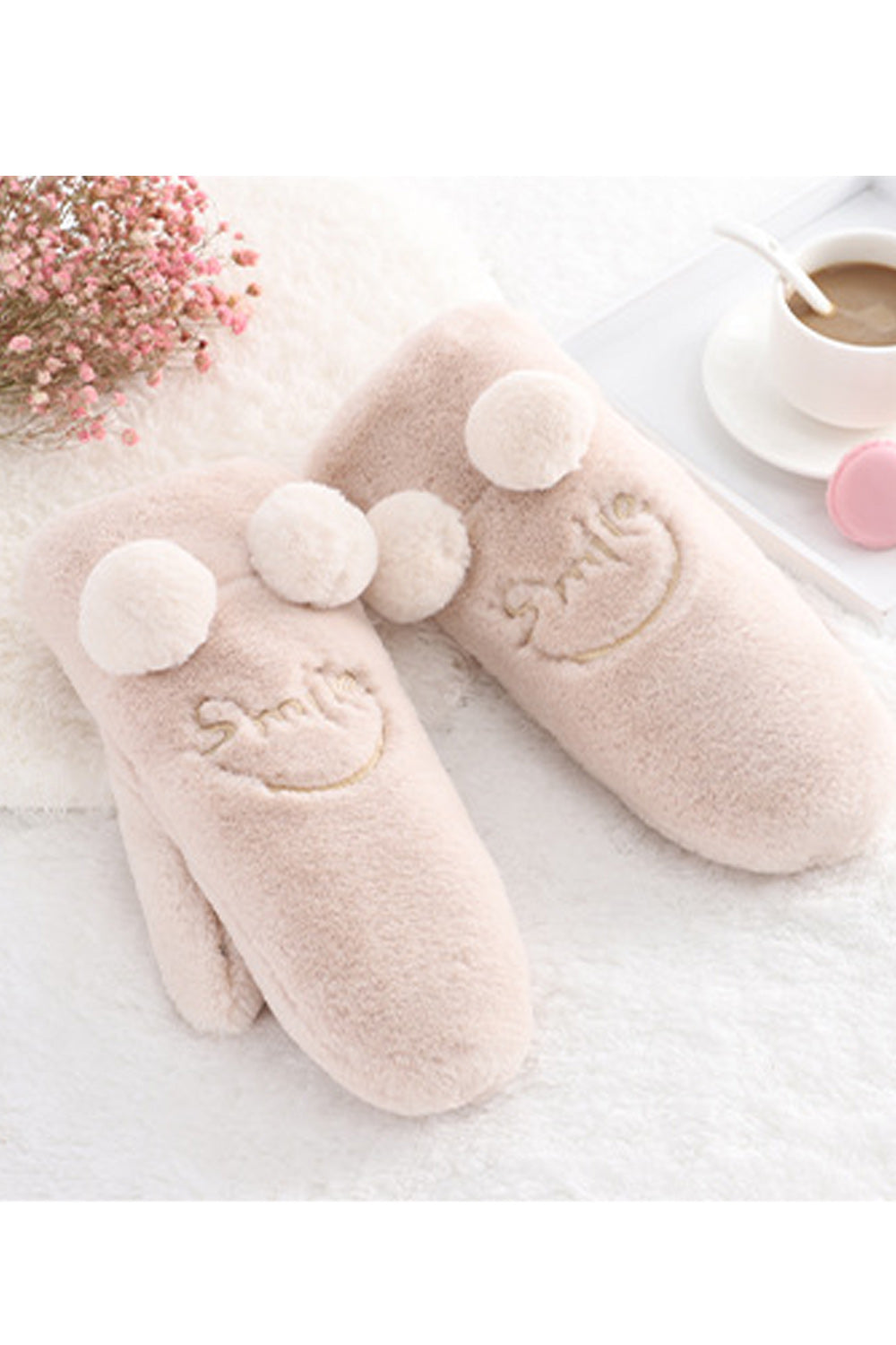 Women Warm Winter Season Solid Pattern Lovely Knitted Gloves