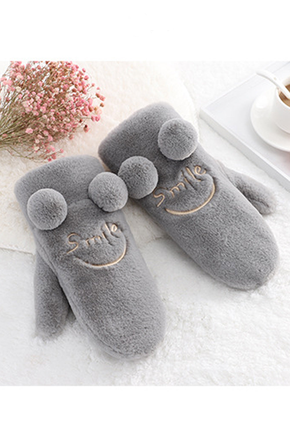 Women Warm Winter Season Solid Pattern Lovely Knitted Gloves