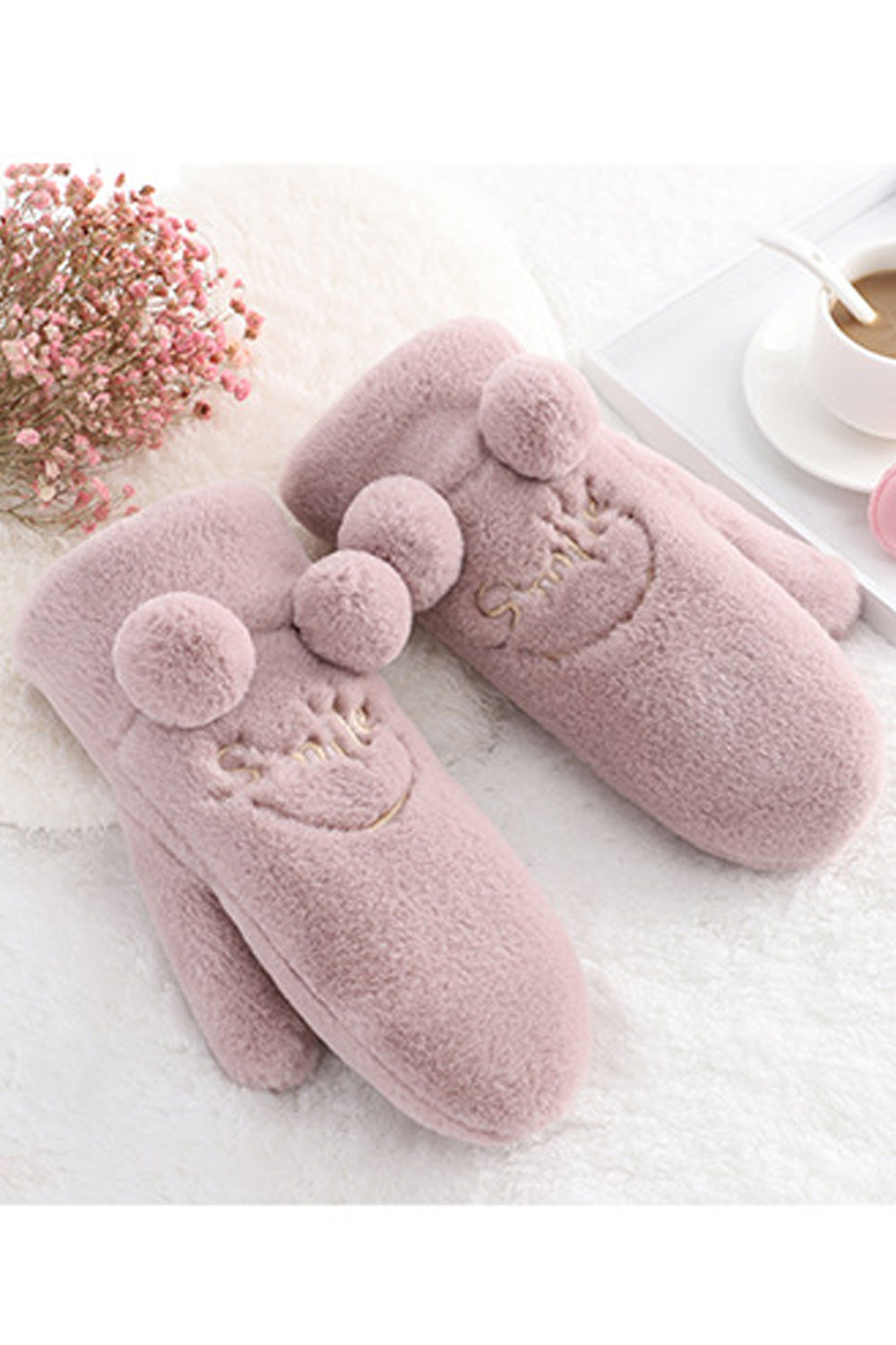 Women Warm Winter Season Solid Pattern Lovely Knitted Gloves