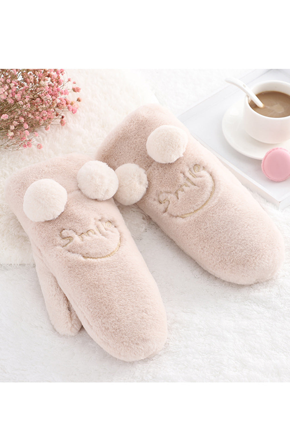 Women Warm Winter Season Solid Pattern Lovely Knitted Gloves