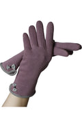 Women Cozy Solid Colored Soft Bow Knotted Winter Knitted Gloves