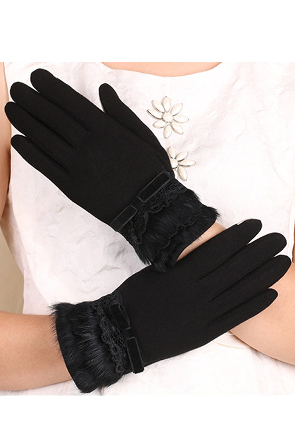 Women Soft Comfortable Warm Winter Season Knitted Gloves