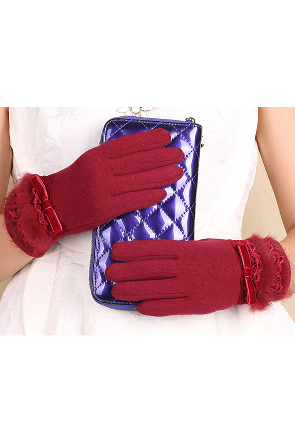 Women Soft Comfortable Warm Winter Season Knitted Gloves