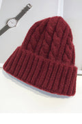 Women Thick Winter Outdoor Ear Protection Solid Colored Knitted Hat