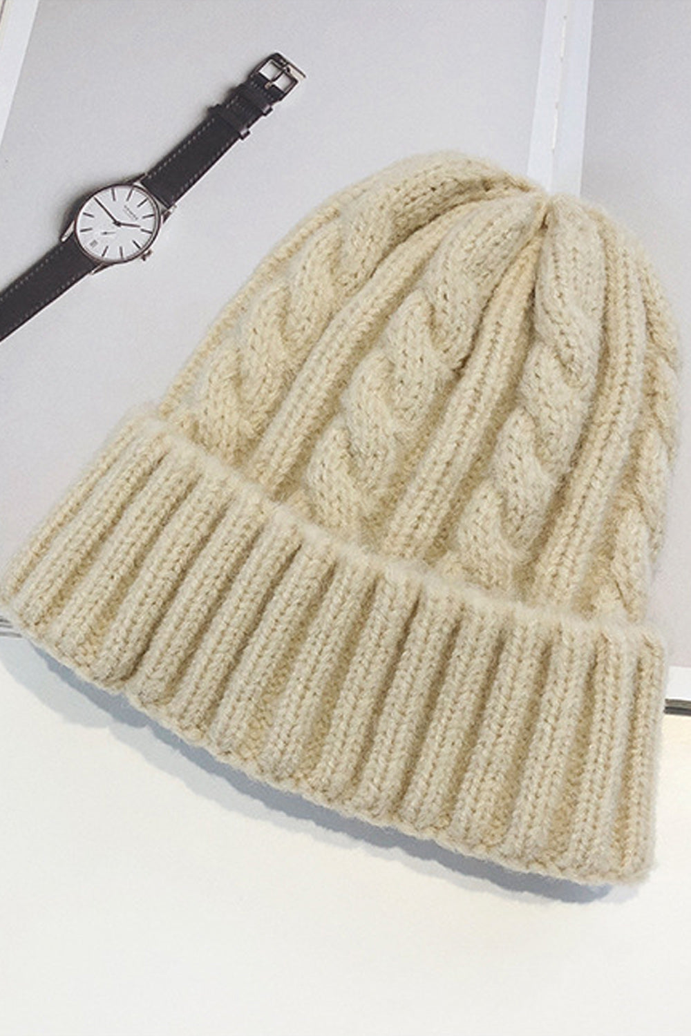 Women Thick Winter Outdoor Ear Protection Solid Colored Knitted Hat