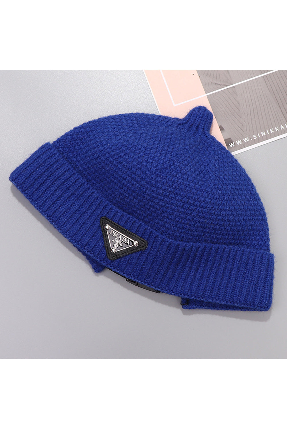 Women Autumn Season Solid Colored Thick Casual Knitted Hat