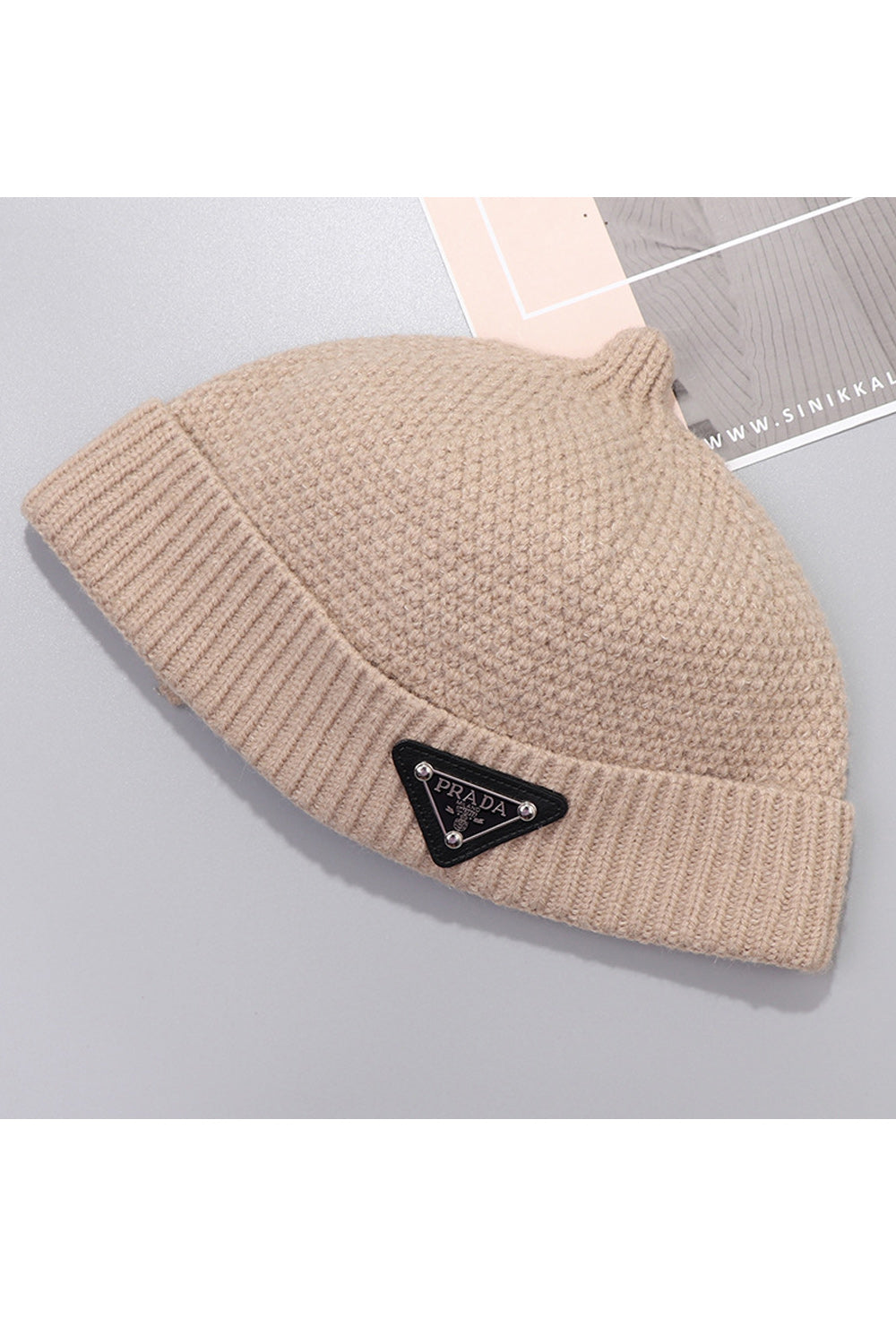 Women Autumn Season Solid Colored Thick Casual Knitted Hat