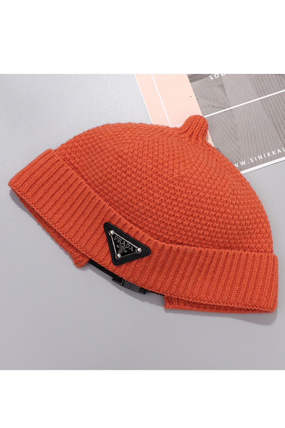 Women Autumn Season Solid Colored Thick Casual Knitted Hat