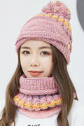 Women Classy Hair Ball Decorated Windproof Ear Protection Warm Knitted Hat