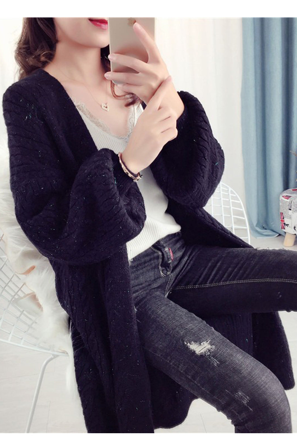 Women Comfy Mid Length Solid Colored Amazing Cardigan