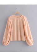 Women Easy Round Neck Breathable Long Sleeve Soft Sweatshirt