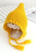 Kids Girls Elegant Solid Colored Pointed Top Thick Winter Hat
