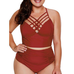 Women Mutli Strap Bra Simple Panty Swimwear Set