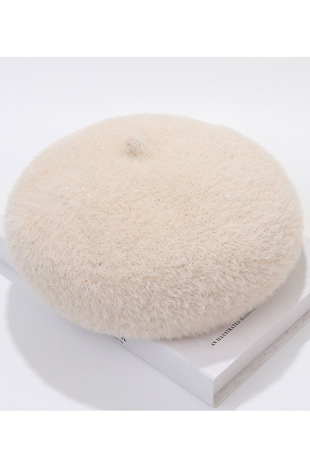 Women Shiny Small Sequins Decorated Beautiful Thick Beret Hat
