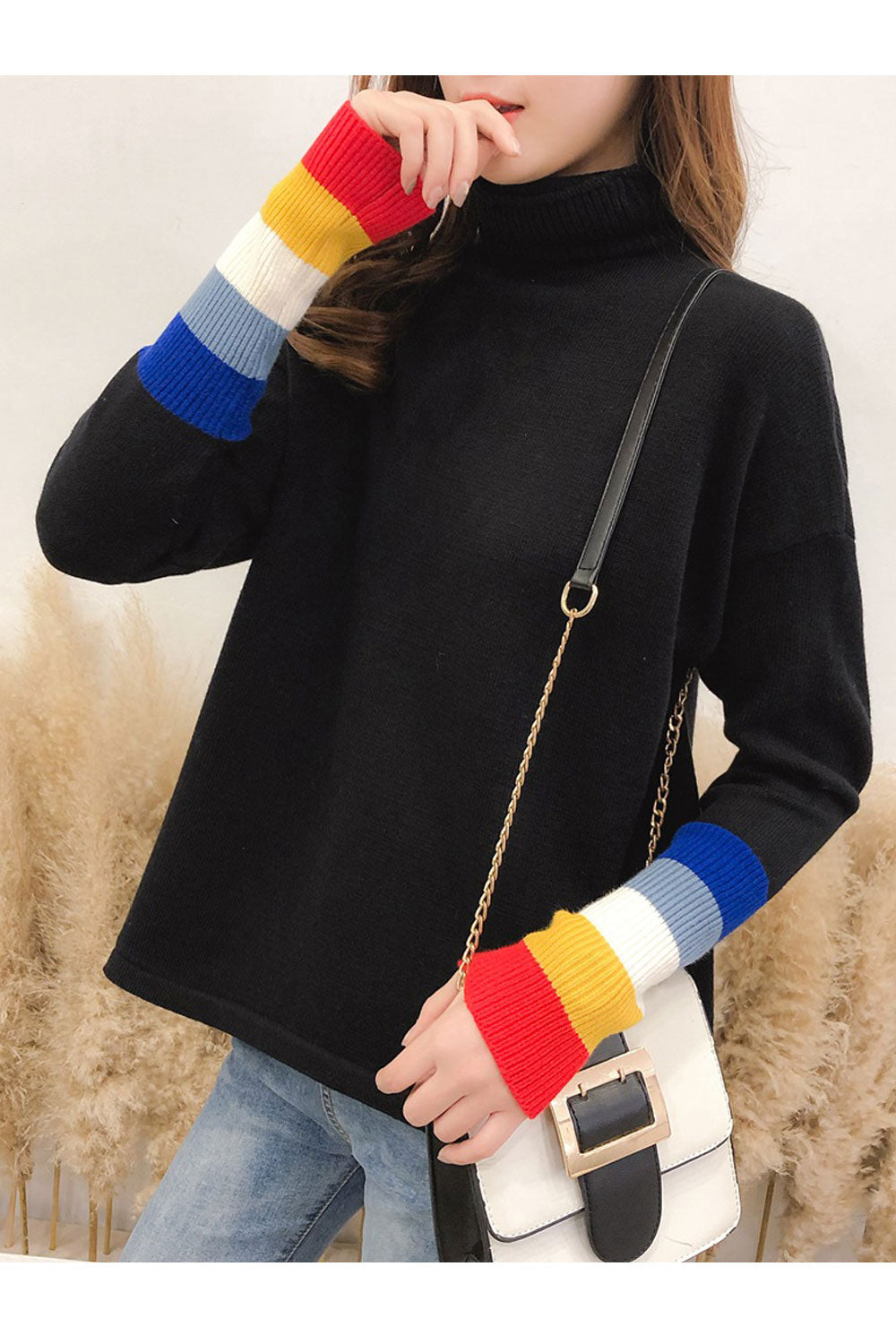 Women Long Sleeve Thick Comfortable Warm Turtle Neck Sweater