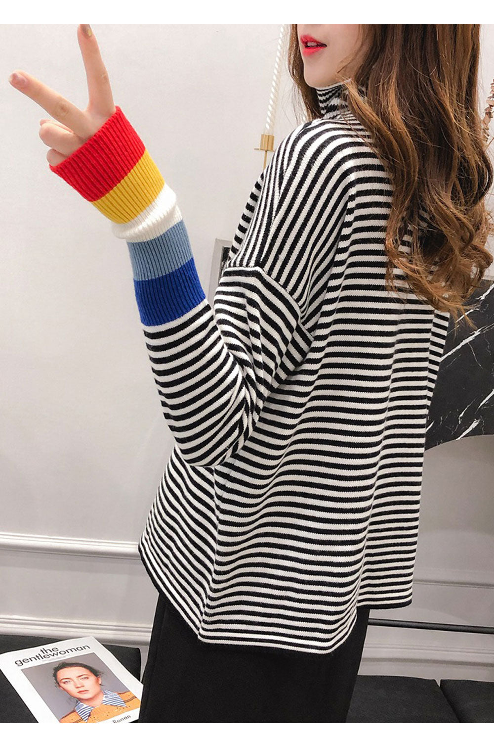 Women Long Sleeve Thick Comfortable Warm Turtle Neck Sweater