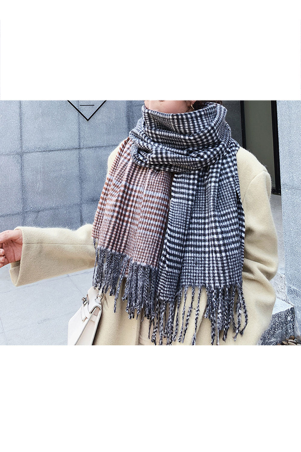 Women Classy Tassel Hem Trendy Winter Warm Muffler