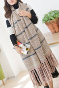 Women Long Length Soft Tassel Decorated Comfy Warm Muffler