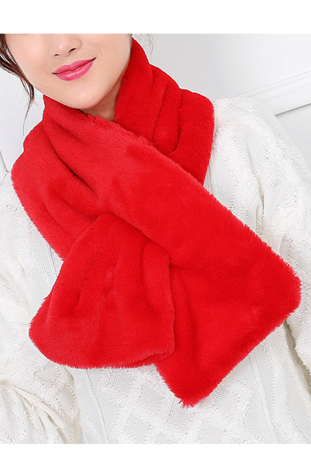Women Cozy Solid Pattern Soft Winter Elegant Muffler