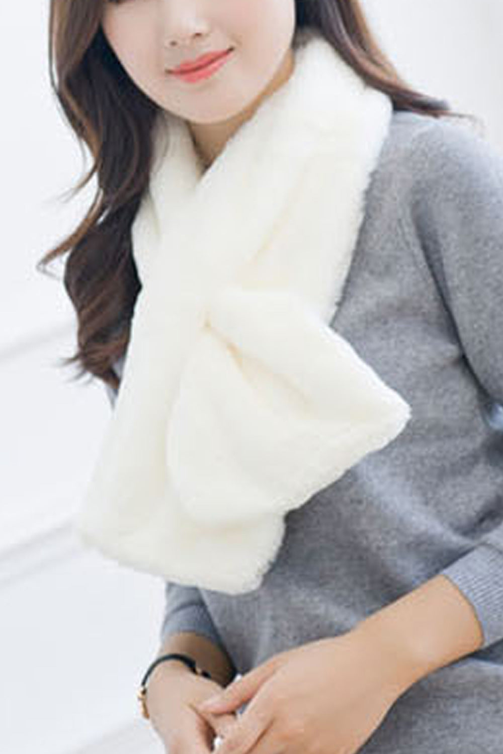 Women Cozy Solid Pattern Soft Winter Elegant Muffler