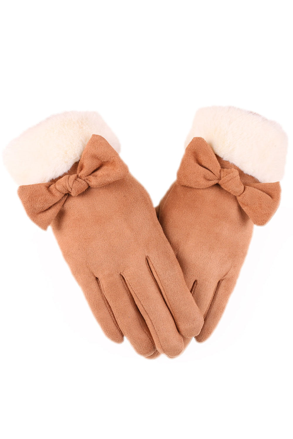 Women Soft Solid Colored Warm Winter Casual Windproof Suede Gloves