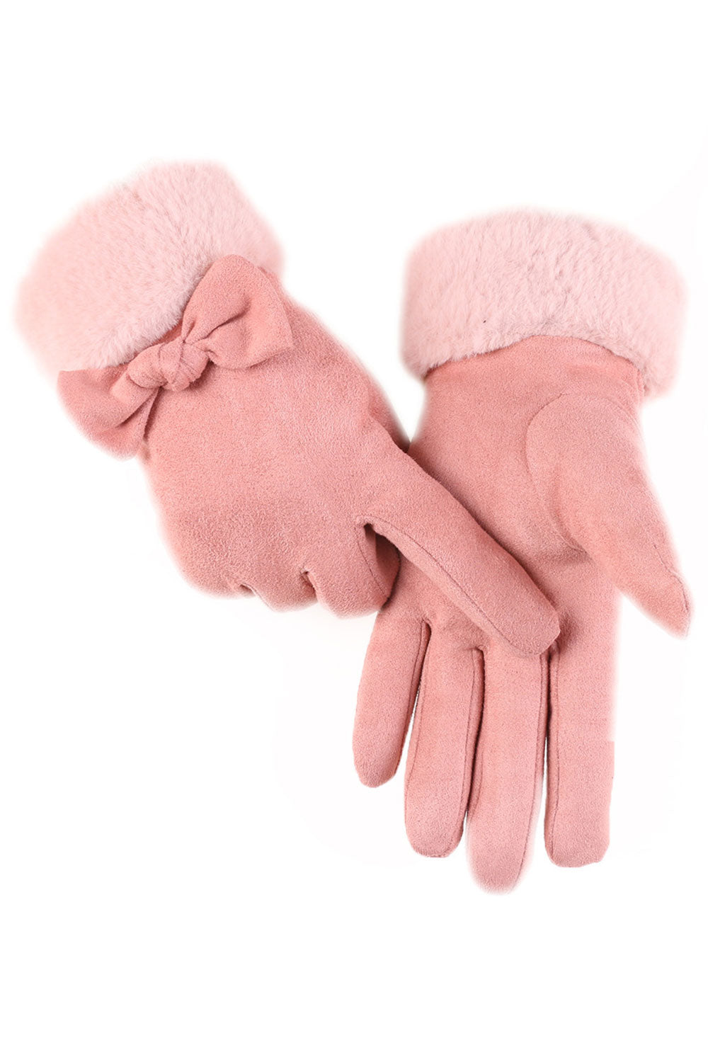 Women Soft Solid Colored Warm Winter Casual Windproof Suede Gloves