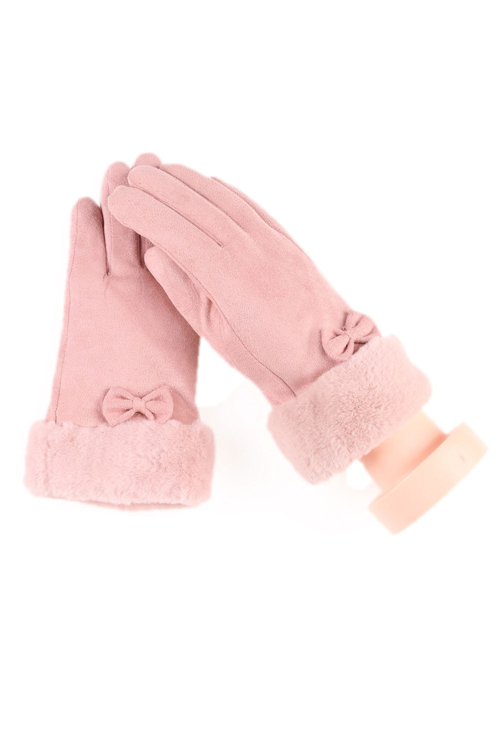 Women Soft Solid Colored Warm Winter Casual Windproof Suede Gloves