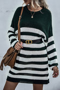 Women Thick & Warm Knitwear Striped Round Neck Sweater