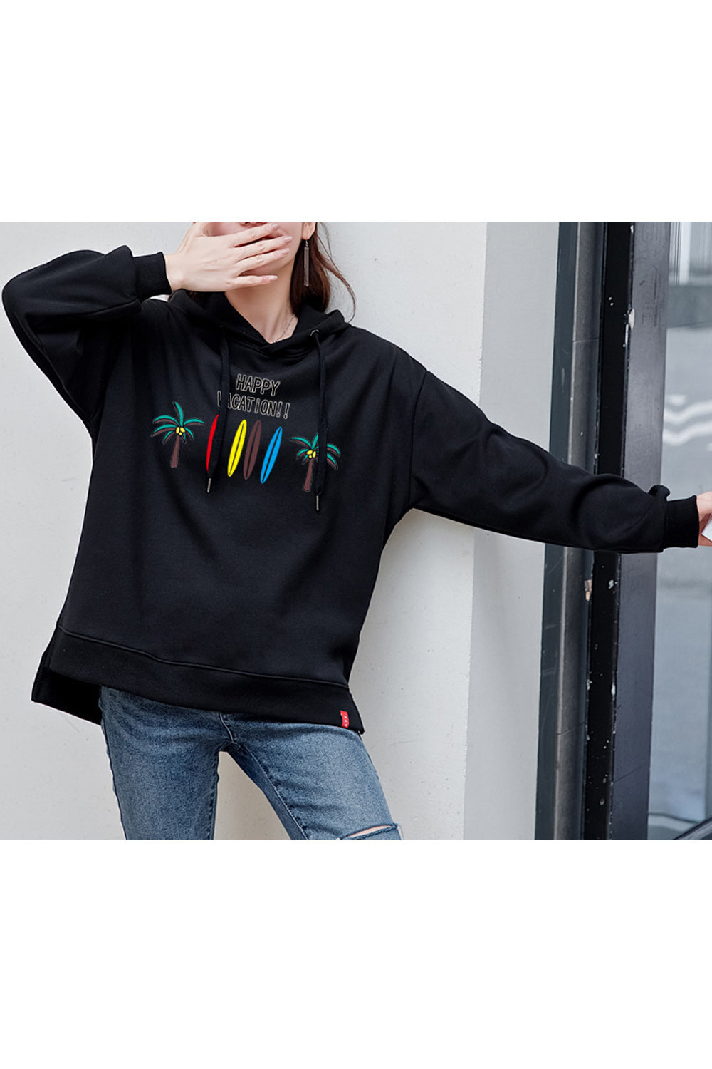 Women Classy Printed Pattern Long Sleeve Breathable Hoodie