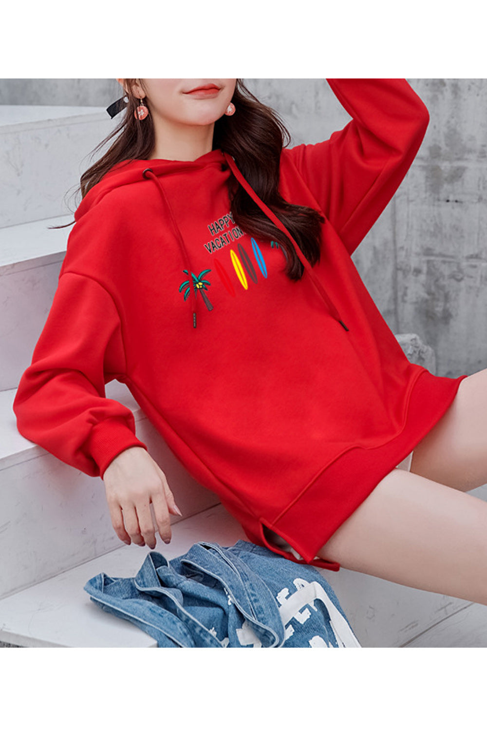 Women Classy Printed Pattern Long Sleeve Breathable Hoodie