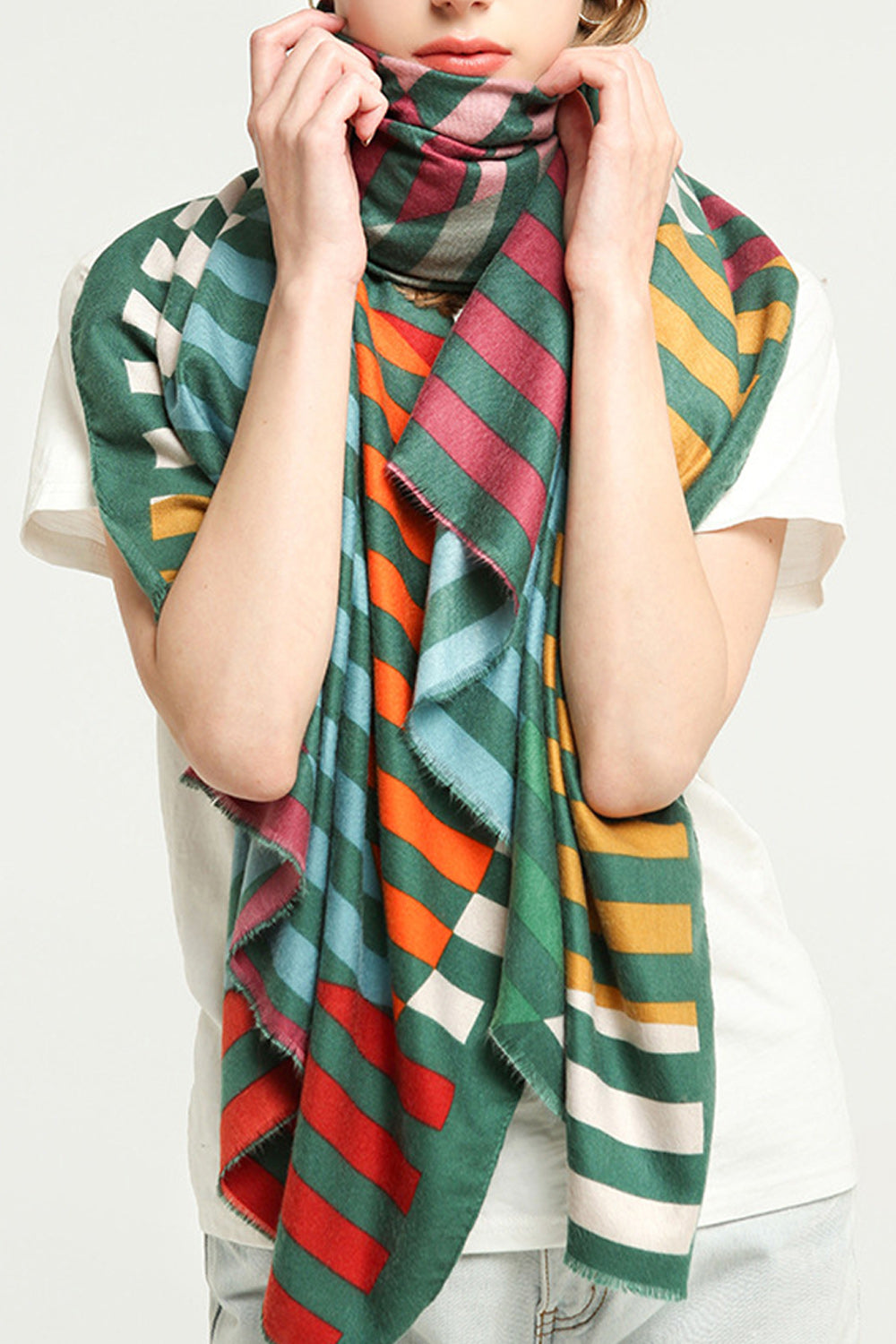 Women Casual Winter Soft Warm Printed Pattern Muffler