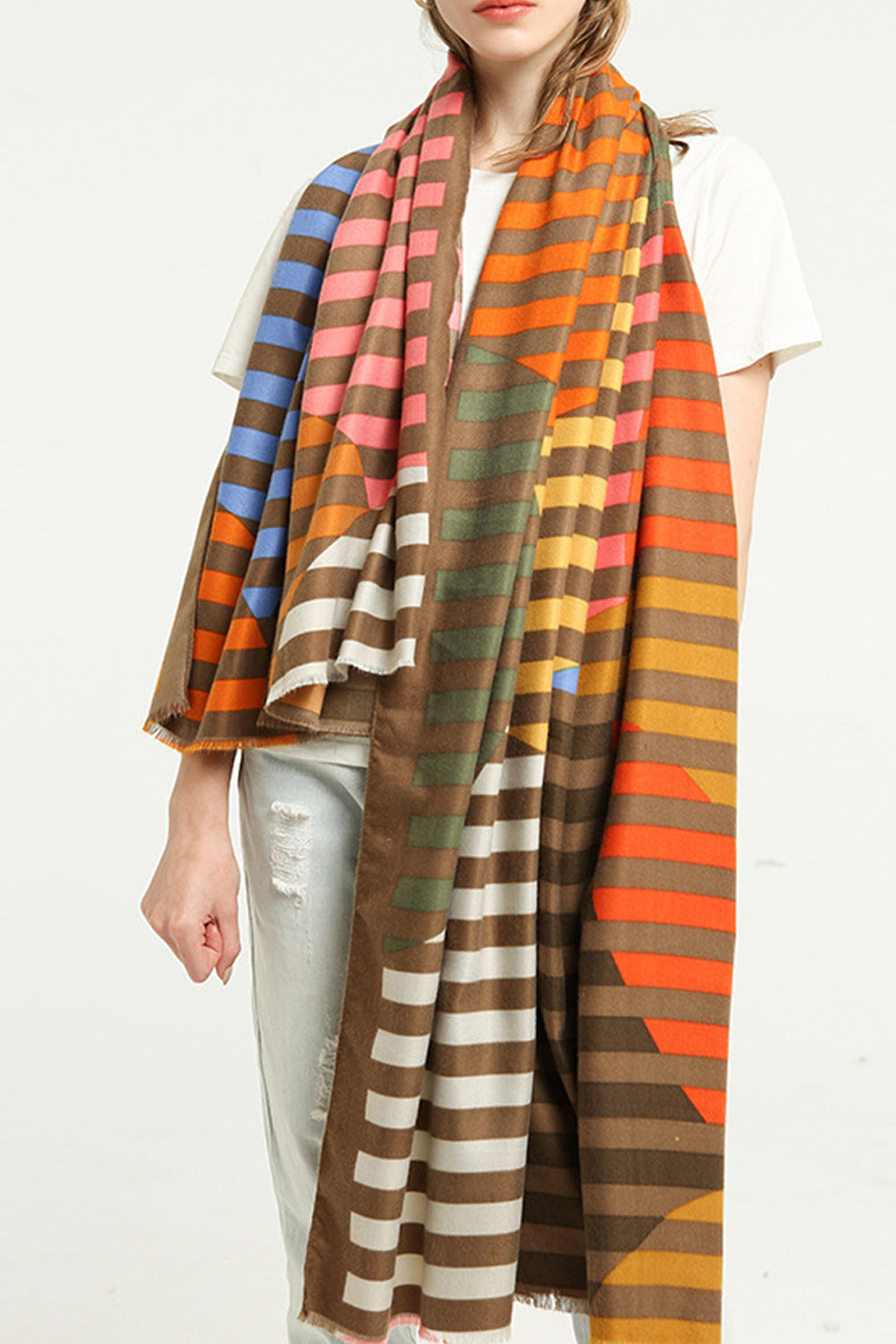 Women Casual Winter Soft Warm Printed Pattern Muffler