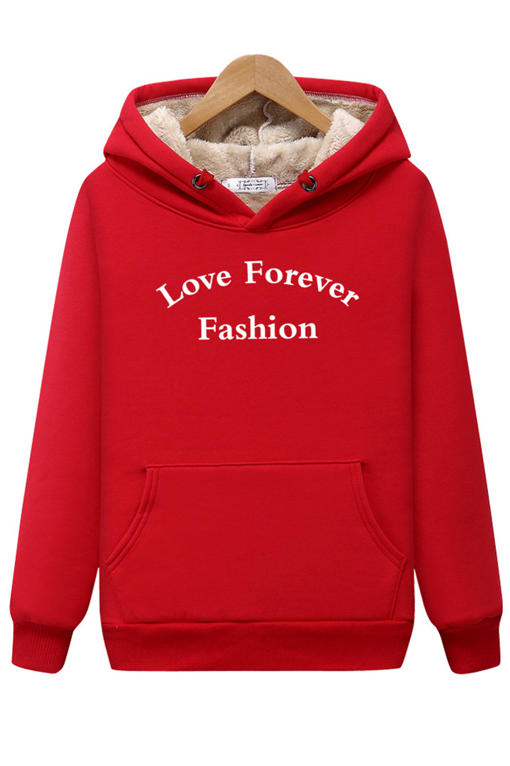 Women Winter Casual Simple Solid Colored Warm Hoodie