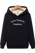 Women Winter Casual Simple Solid Colored Warm Hoodie
